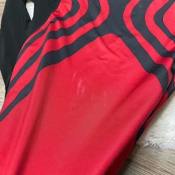 Nike Pro Tight Athletic Shirt Size Small Long Sleeve Running Black Red - Picture 9 of 12